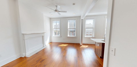 Floor plan for 1 bed, 1 bath, 665 sqft